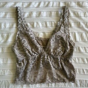 aerie Lace Padded Plunge Bralette Top